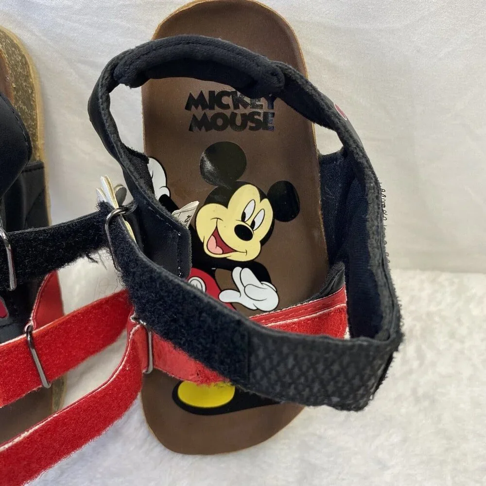 Mickey Mouse Disney Master of Arts Sandals Kids Sz 9 Red/Black Adjustable Straps